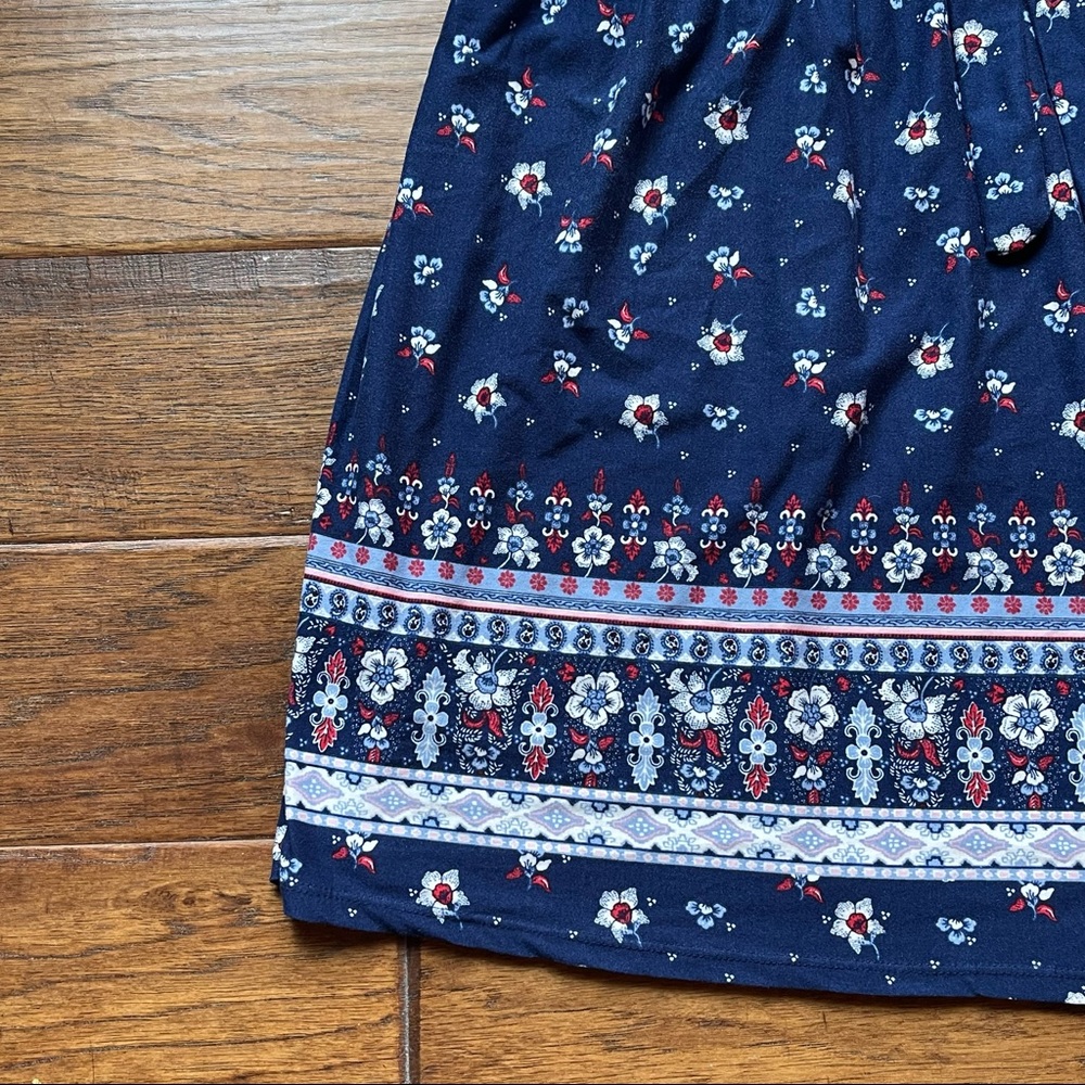 No Boundaries strapless red white & blue floral mini dress size XL (jrs) - Picture 5 of 13